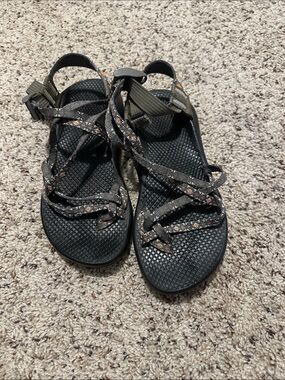 Chaco Women's size 7 Black Strappy Sandals with Orange Accent